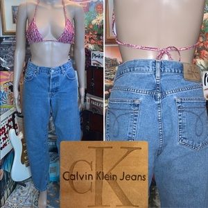 Retro JUNIORS 7 Calvin Klein button fly high waisted mom boyfriend jeans